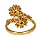 Bague toi et moi Fleurs or jaune, rubis et diamants - Castafiore