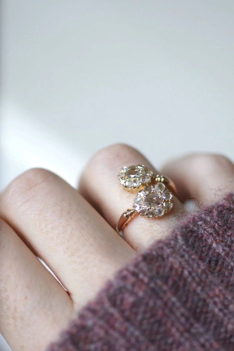 Bague Toi et Moi gouttes diamants - Castafiore