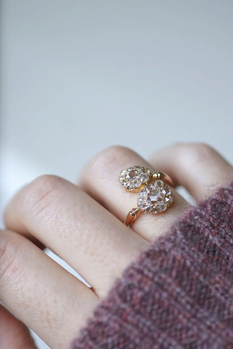 Bague Toi et Moi gouttes diamants - Castafiore