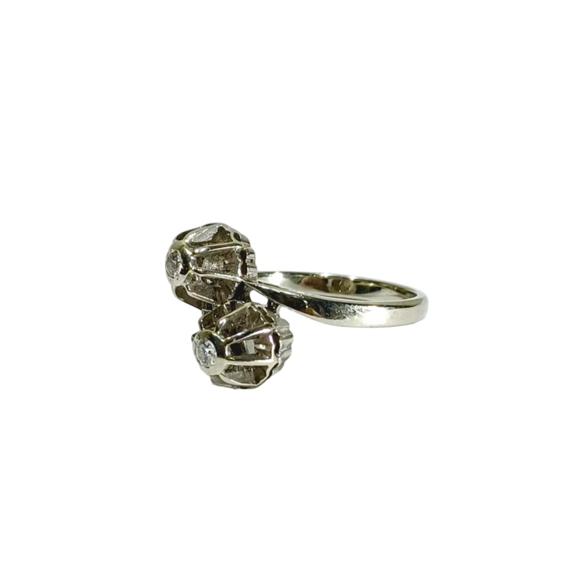 Bague Toi et Moi » or blanc et diamants - Castafiore