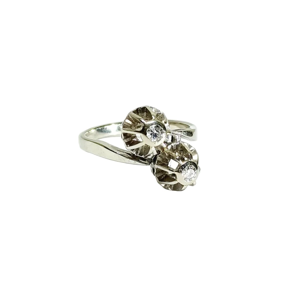 Bague Toi et Moi » or blanc et diamants - Castafiore