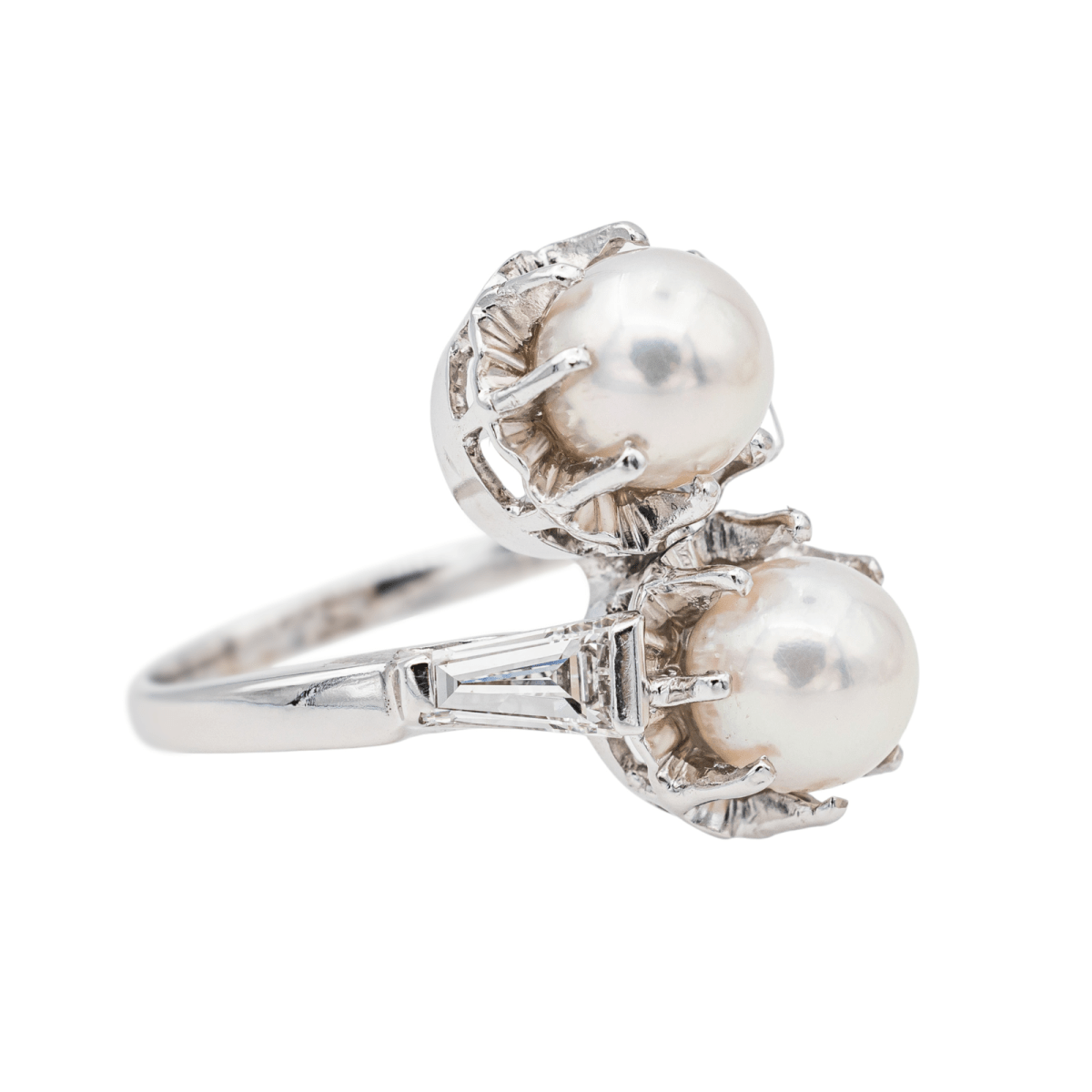 Bague Toi et moi Or blanc Perle - Castafiore