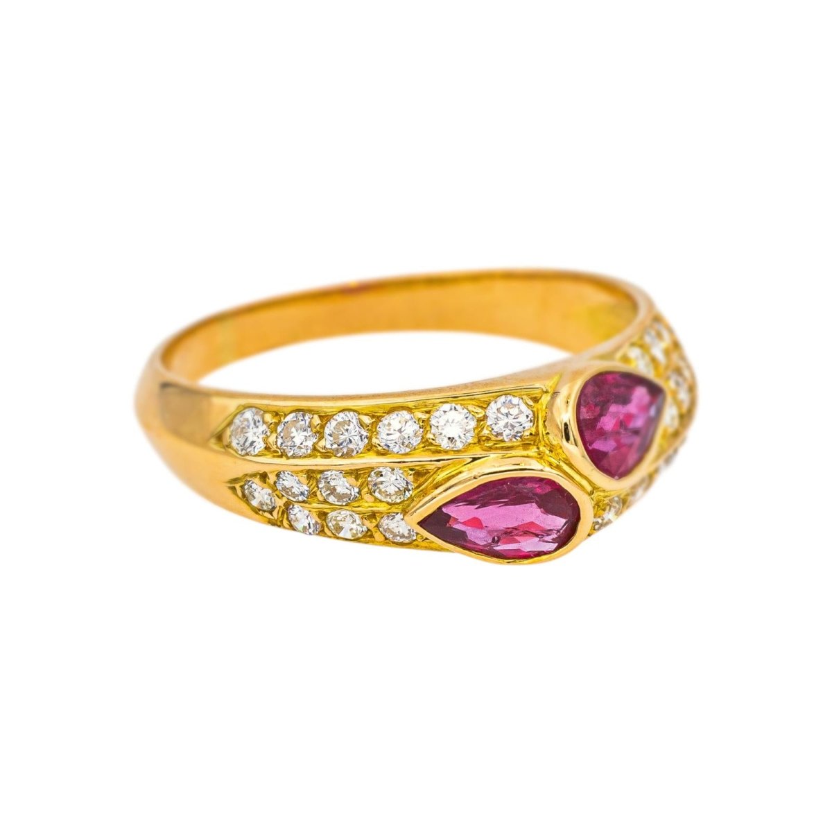 Bague Toi et moi Or Jaune Rubis - Castafiore