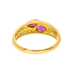 Bague Toi et moi Or Jaune Rubis - Castafiore