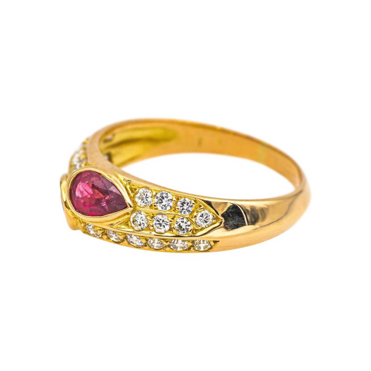 Bague Toi et moi Or Jaune Rubis - Castafiore