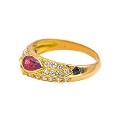 Bague Toi et moi Or Jaune Rubis - Castafiore