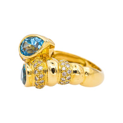 Bague Toi et moi Or jaune Topaze - Castafiore
