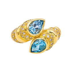 Bague Toi et moi Or jaune Topaze - Castafiore