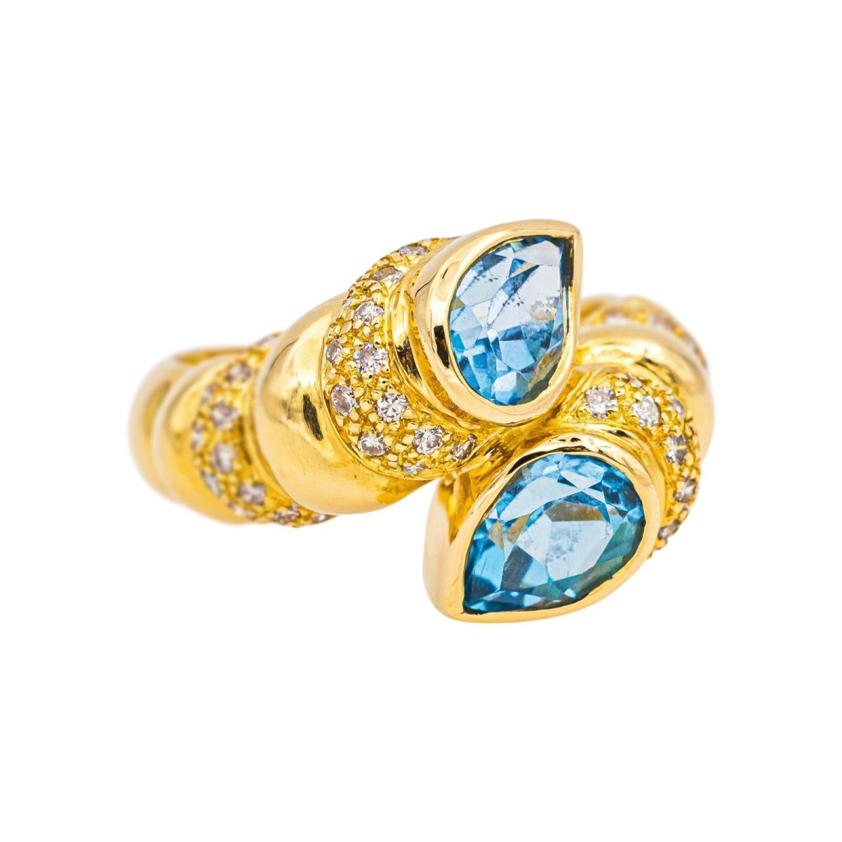 Bague Toi et moi Or jaune Topaze - Castafiore