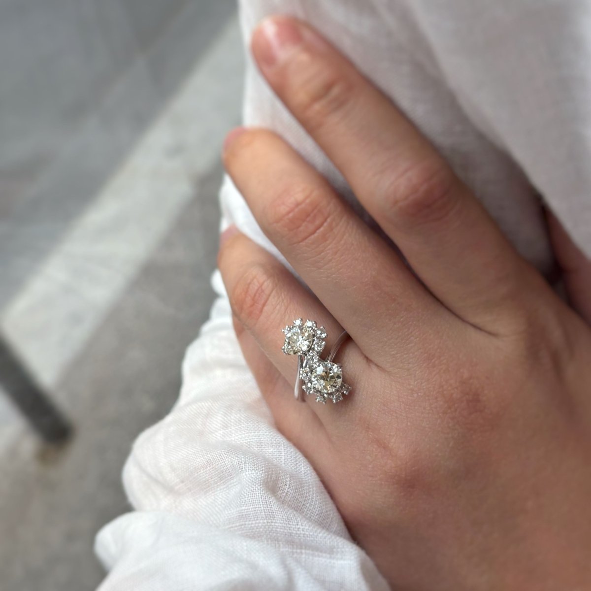 Bague Toi et Moi - Or, platine et diamants - Castafiore