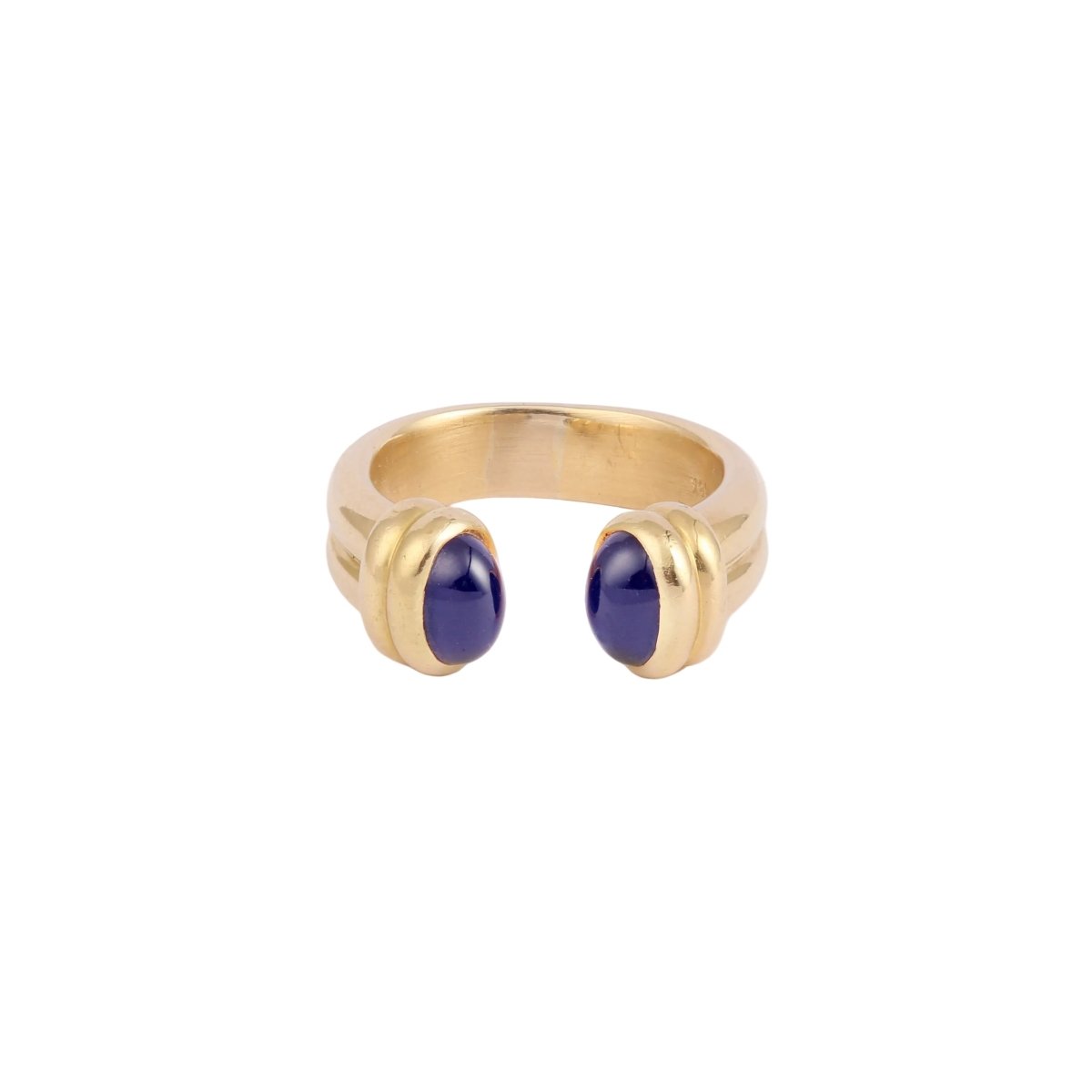 Bague Toi et Moi Ouverte en or jaune et Saphirs - Castafiore