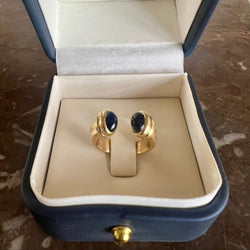 Bague Toi et Moi Ouverte en or jaune et Saphirs - Castafiore