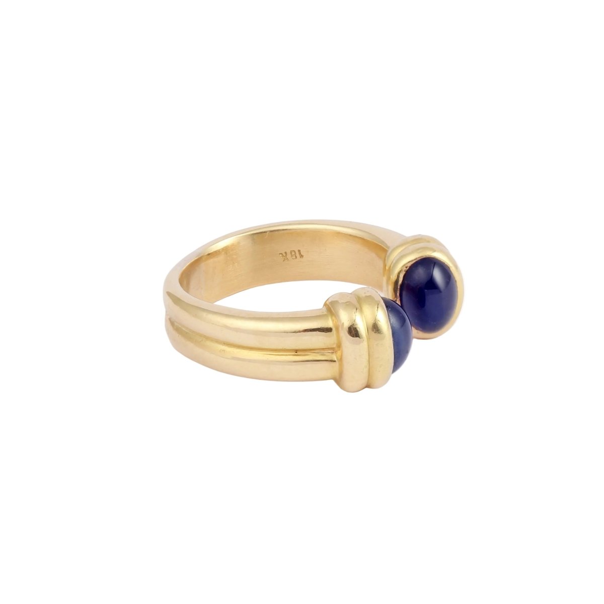 Bague Toi et Moi Ouverte en or jaune et Saphirs - Castafiore