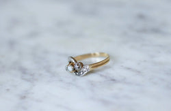 Bague Toi et Moi perle et diamants - Castafiore