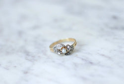 Bague Toi et Moi perle et diamants - Castafiore