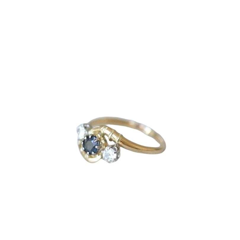 Bague toi et moi saphir, et diamants - Castafiore