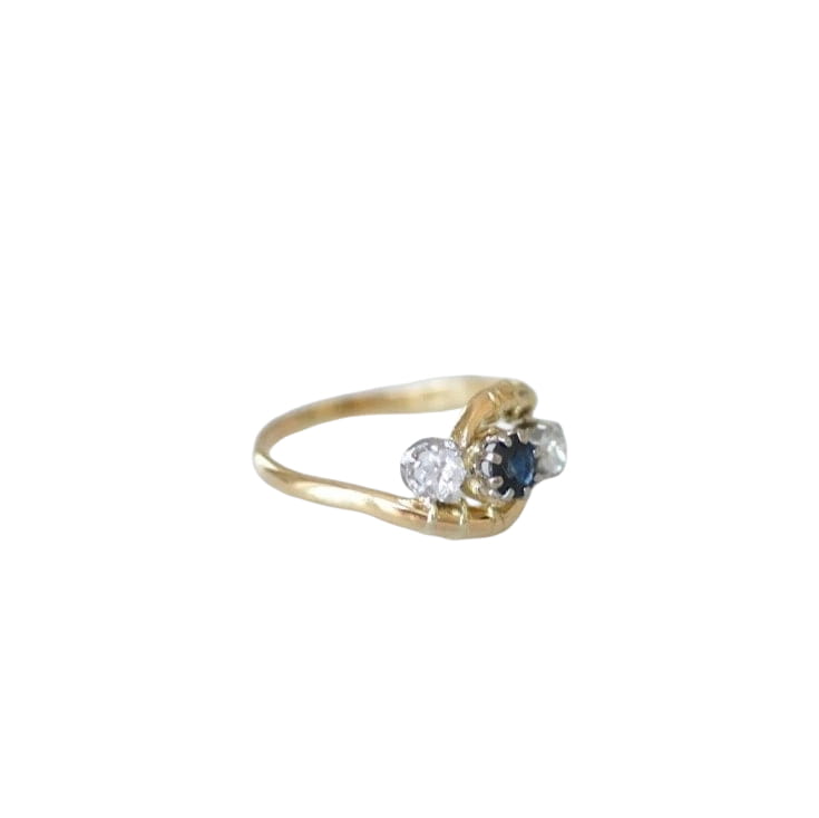 Bague toi et moi saphir, et diamants - Castafiore
