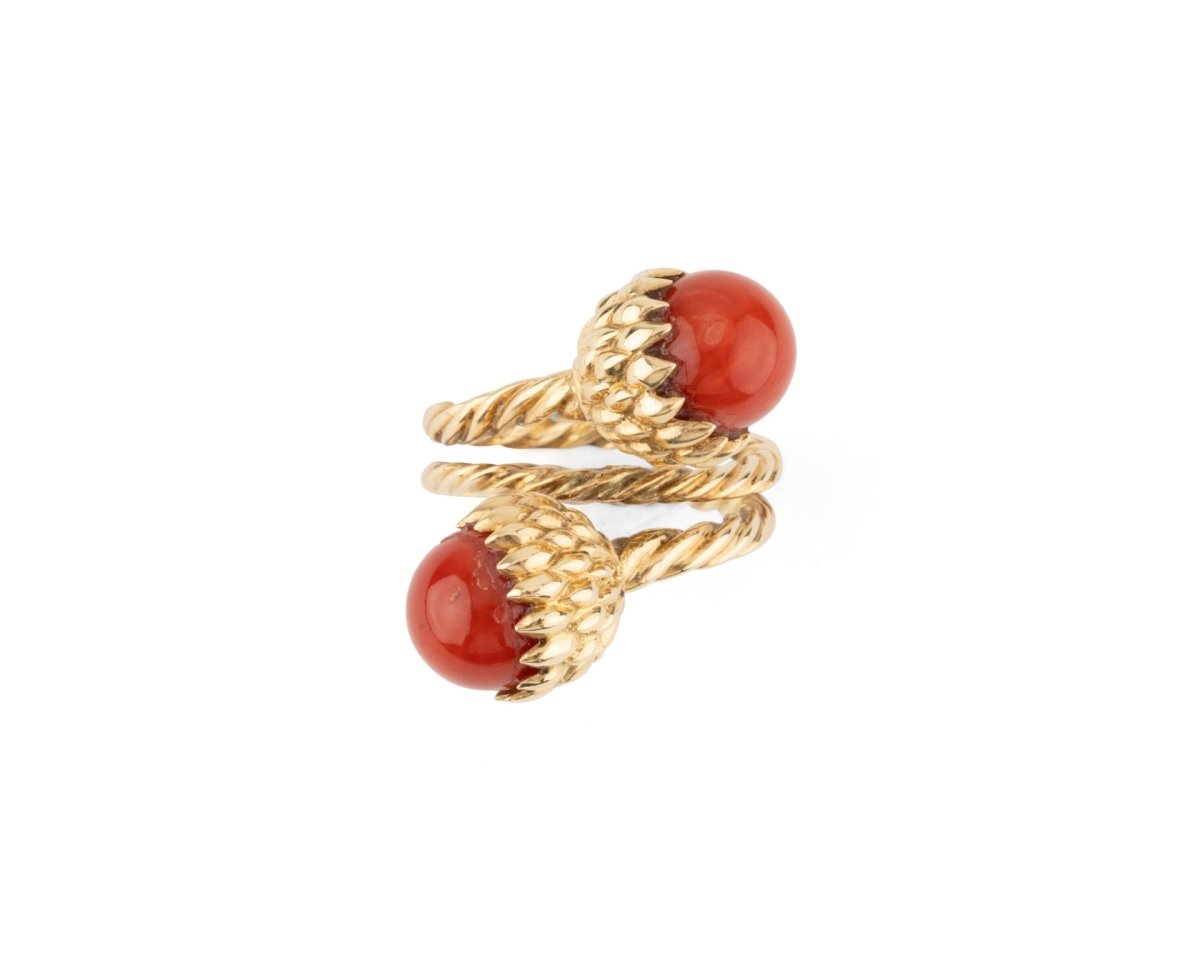 Bague Toi et Moi TIFFANY & CO. x JEAN SCHLUMBERGER en or jaune et corail - Castafiore