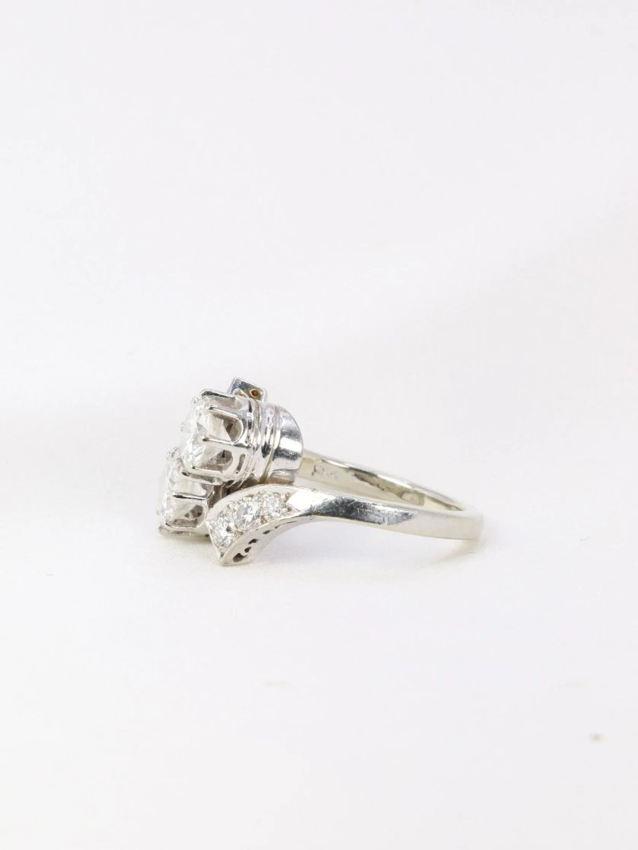 Bague toi et moi vintage en or et diamants 1.6 ct - Castafiore