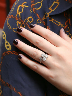 Bague toi et moi vintage en or et diamants 1.6 ct - Castafiore