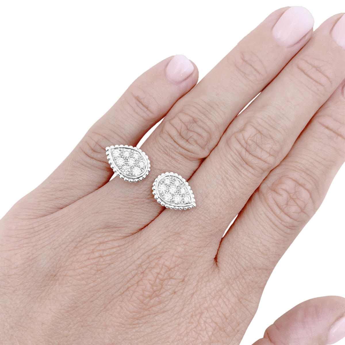 Bague Toi & Moi BOUCHERON "Serpent Bohème Motif S" en or blanc et diamants - Castafiore