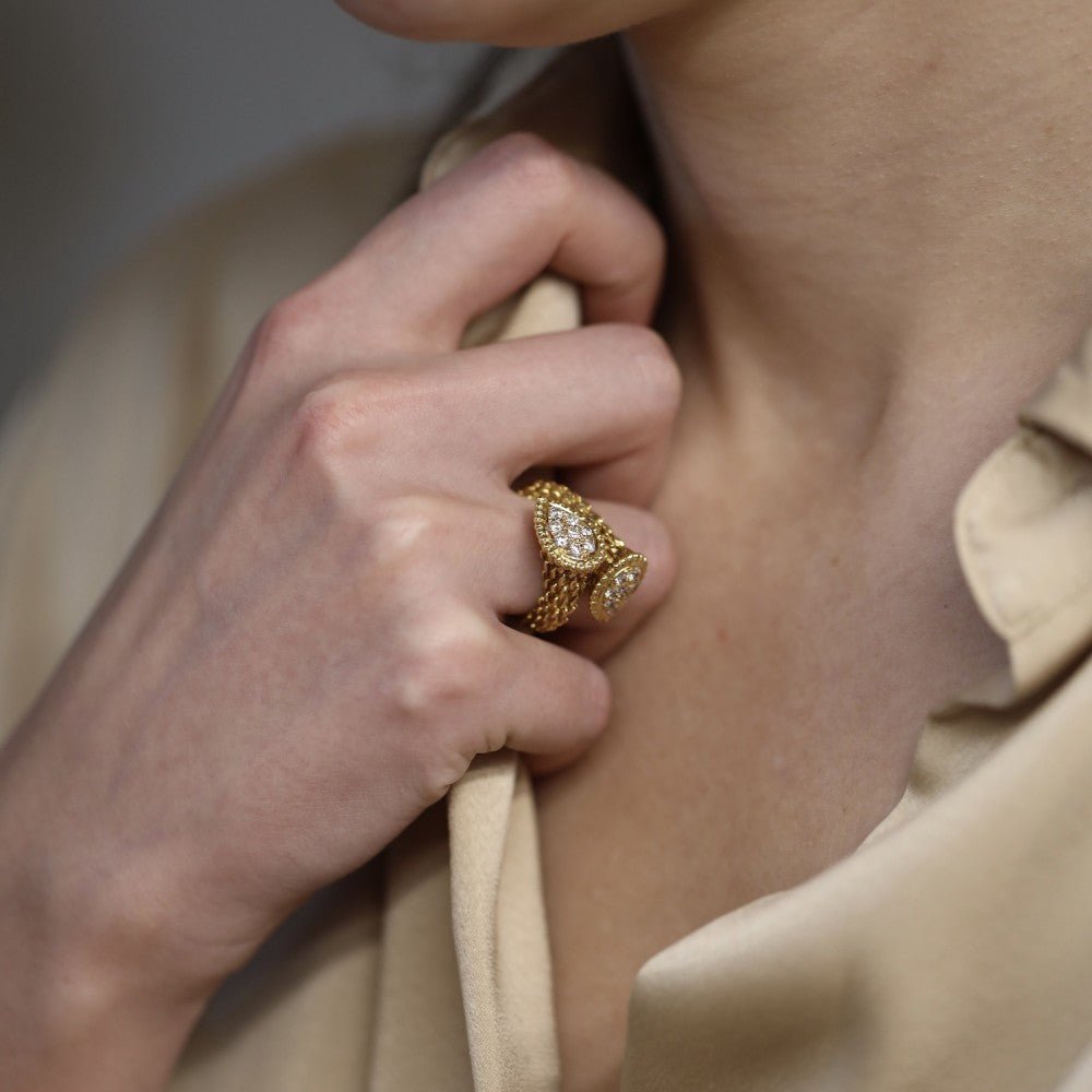 Bague Toi & Moi BOUCHERON "Serpent Bohème" S en or jaune et diamants - Castafiore