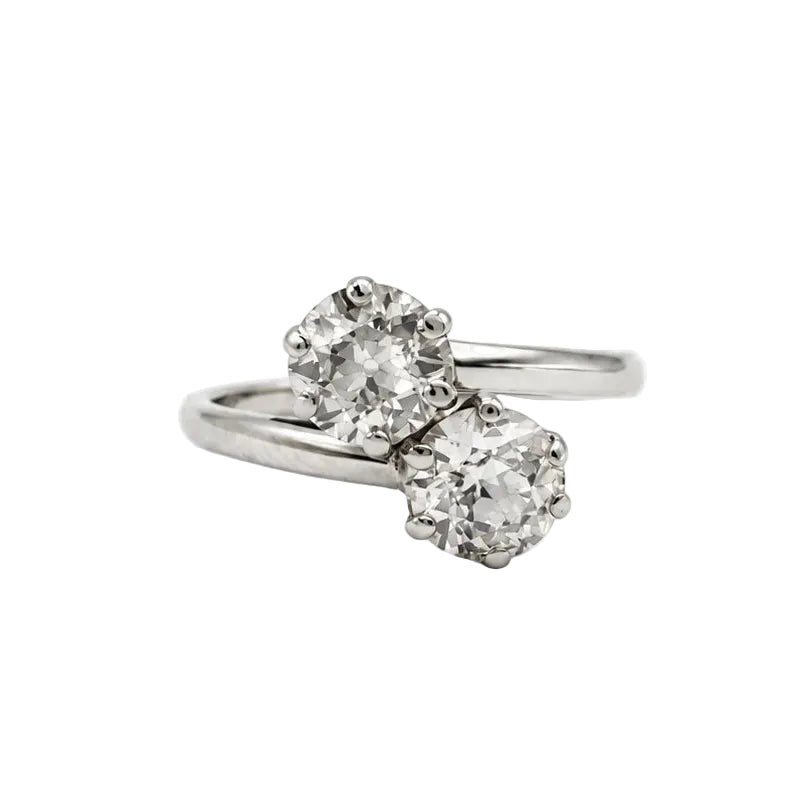 Bague Toi & Moi en or blanc et diamants - Castafiore