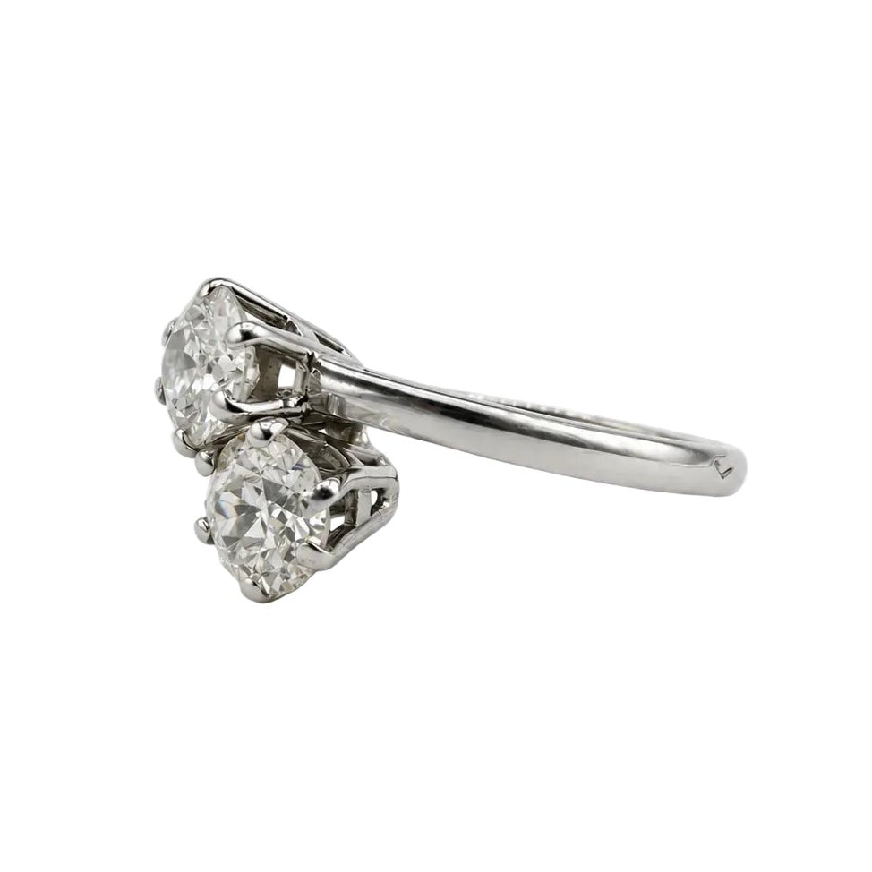 Bague Toi & Moi en or blanc et diamants - Castafiore
