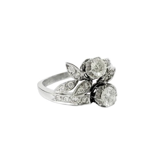 Bague Toi & Moi en or blanc et diamants - Castafiore