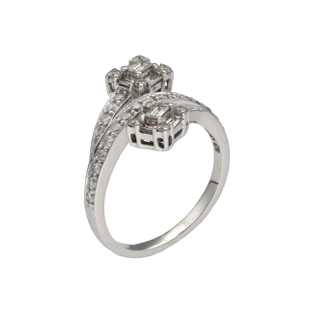 Bague Toi & Moi en or blanc et diamants - Castafiore
