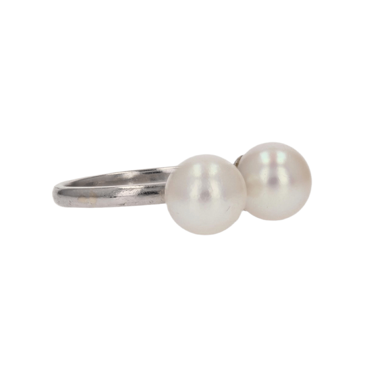 Bague Toi & Moi en or blanc et perles - Castafiore