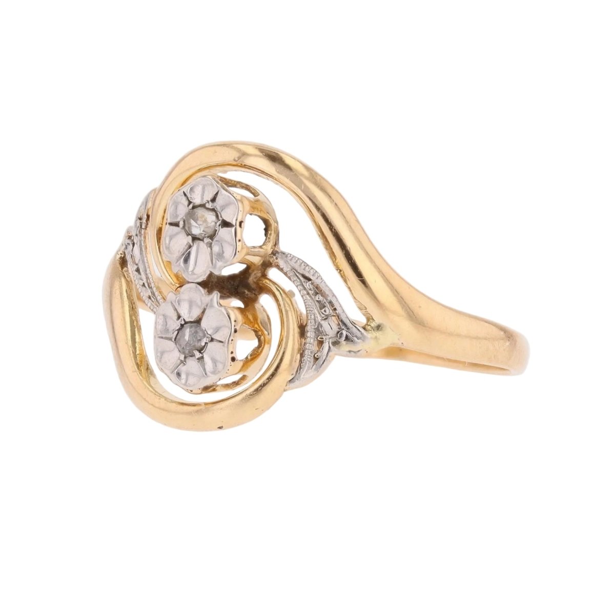 Bague Toi & Moi en or blanc, or jaune et diamants - Castafiore