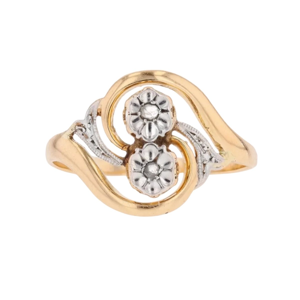 Bague Toi & Moi en or blanc, or jaune et diamants - Castafiore