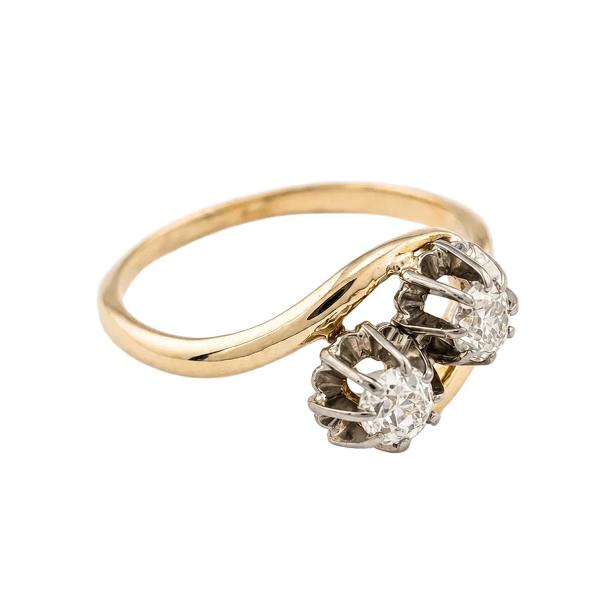 Bague Toi & Moi en or blanc, or jaune et diamants - Castafiore