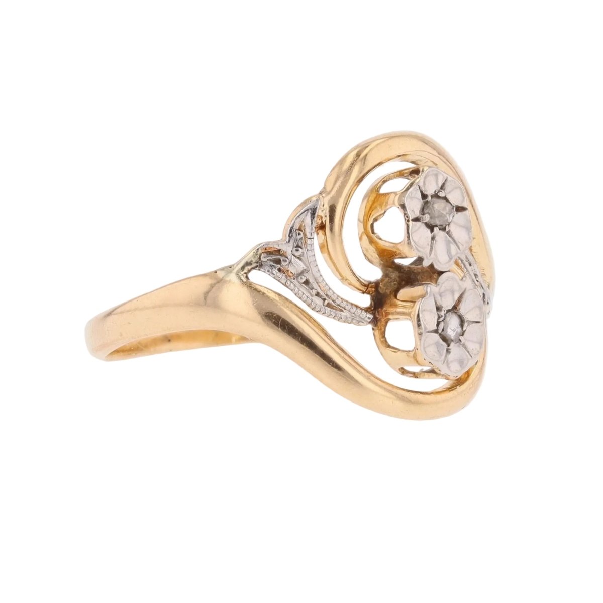 Bague Toi & Moi en or blanc, or jaune et diamants - Castafiore