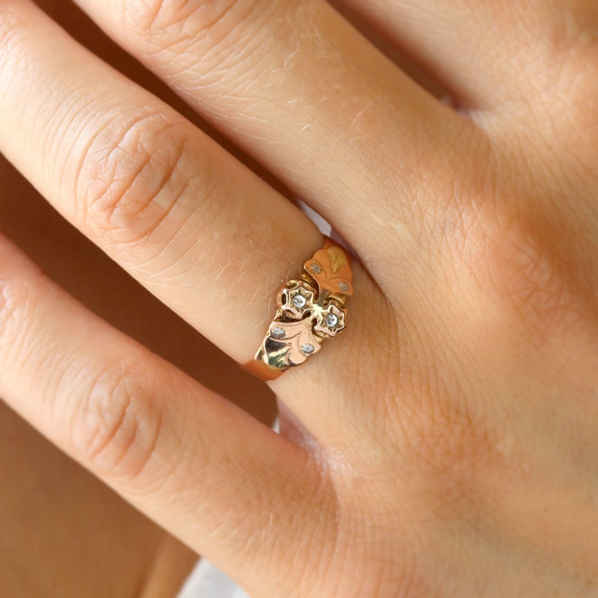 Bague Toi & Moi en or blanc, or rose et or vert - Castafiore