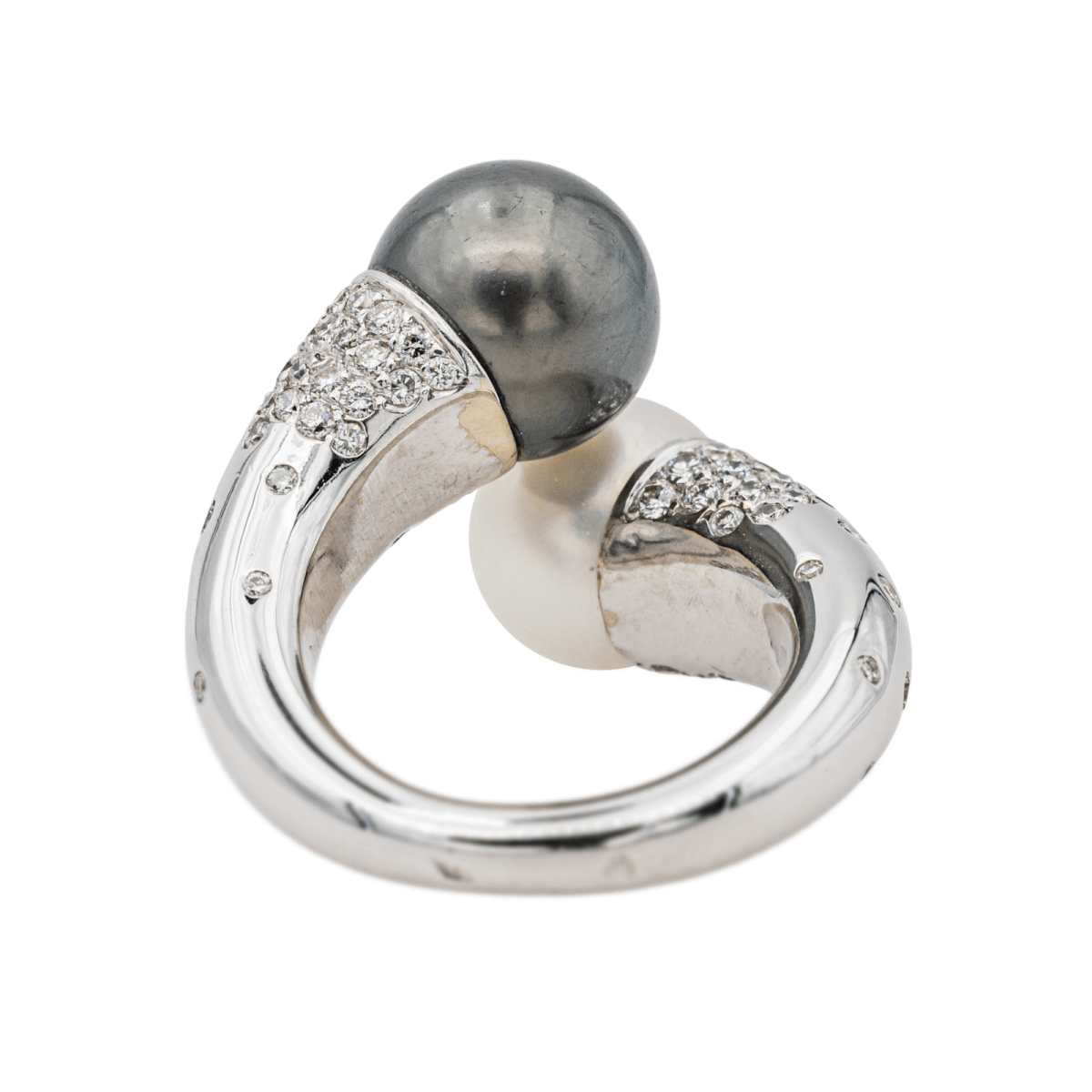 Bague Toi & moi en or blanc, perles et diamants - Castafiore