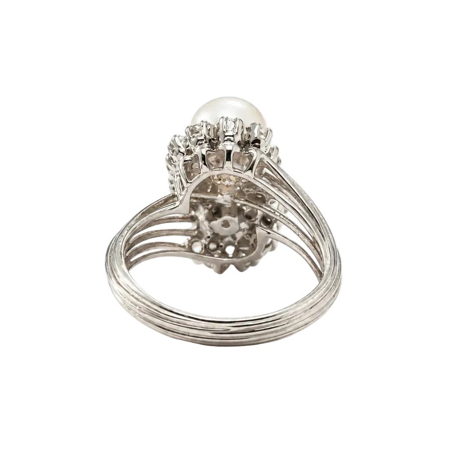 Bague Toi & Moi en or blanc, perles et diamants - Castafiore