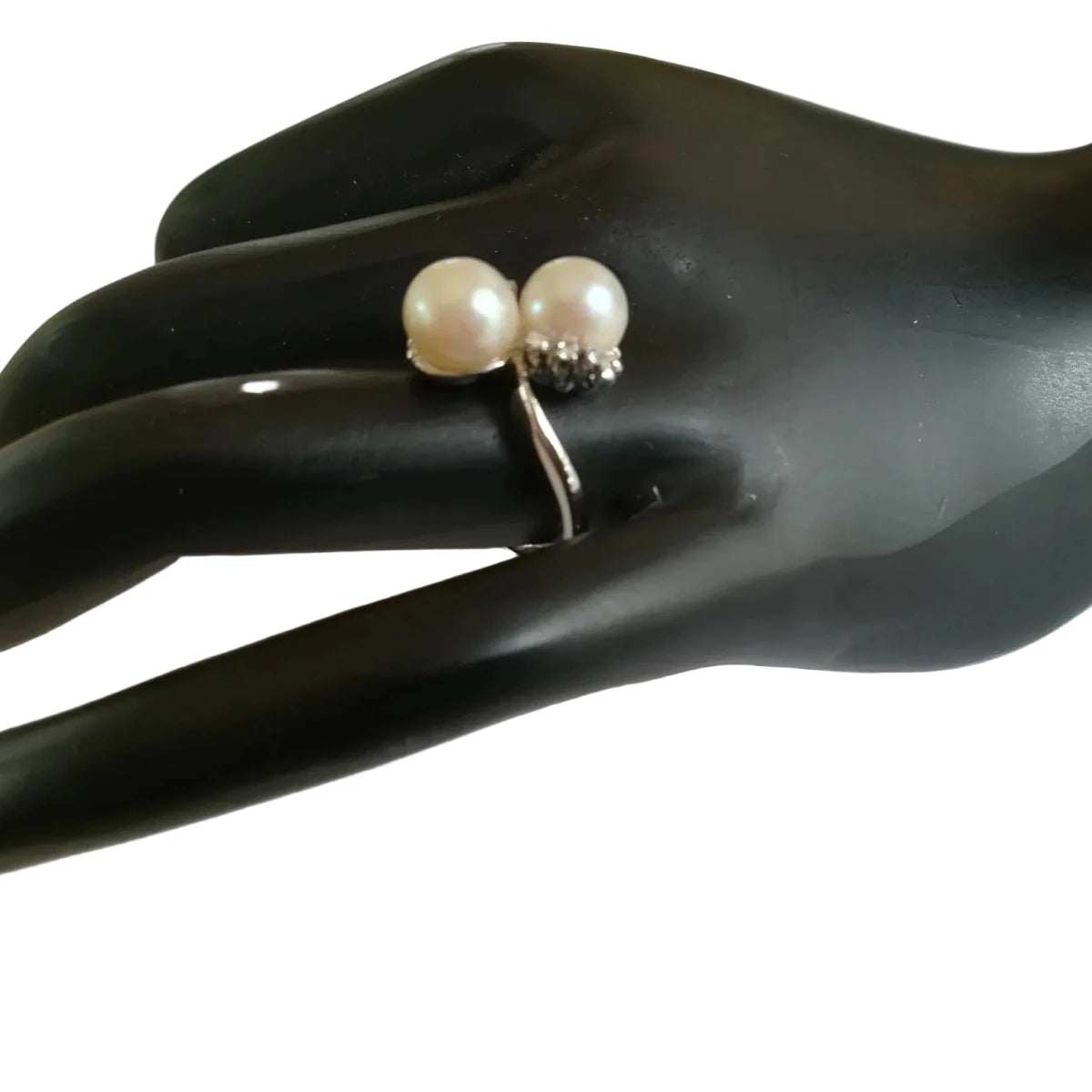 Bague Toi & Moi en or blanc, perles et diamants - Castafiore