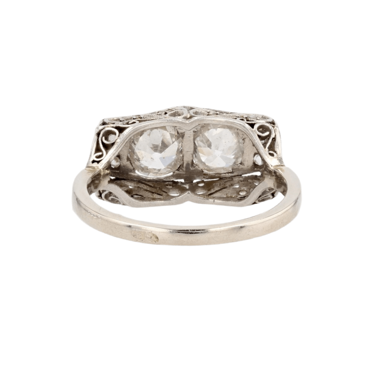 Bague Toi & Moi en or blanc, platine et diamants - Castafiore