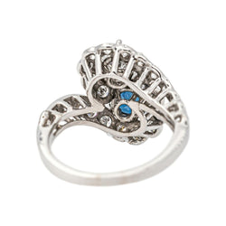 Bague Toi & Moi en or blanc, platine, saphir et diamants - Castafiore