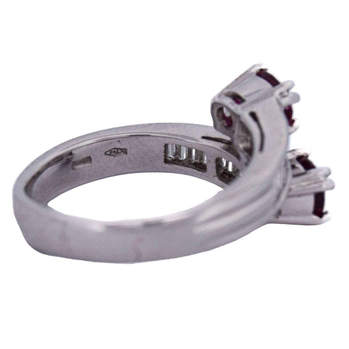 Bague Toi & Moi en or blanc, rubis et diamants - Castafiore