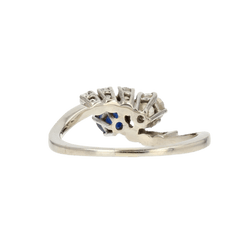Bague Toi & Moi en or blanc, saphir et diamants - Castafiore