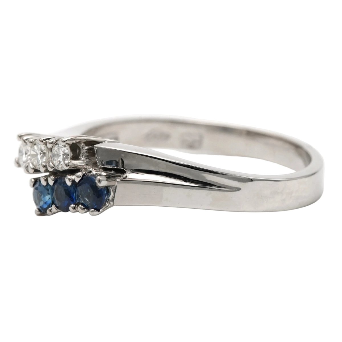 Bague Toi & Moi en or blanc, saphirs et diamants - Castafiore