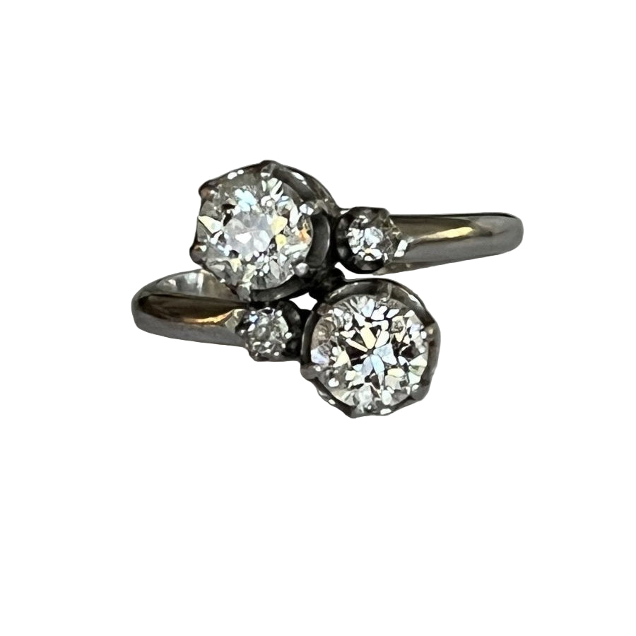 Bague Toi & Moi en or gris et diamants - Castafiore