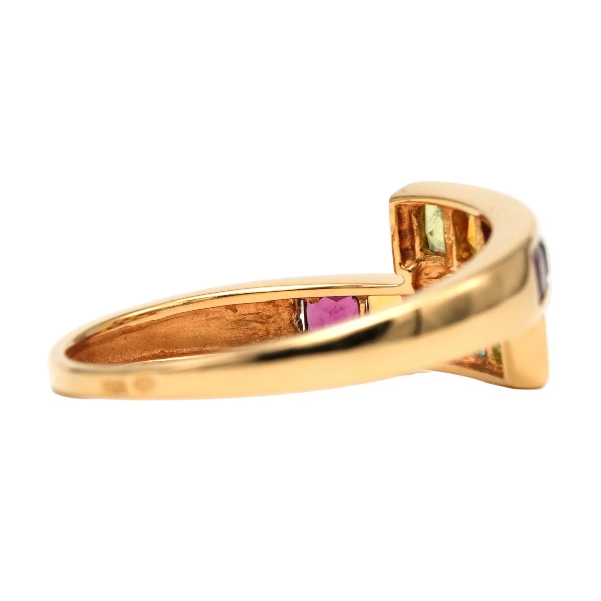 Bague Toi & Moi en or jaune, améthyste, citrine, grenat, péridot et topaze - Castafiore