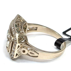 Bague Toi & Moi en or jaune, émeraude et diamants - Castafiore