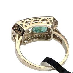 Bague Toi & Moi en or jaune, émeraude et diamants - Castafiore