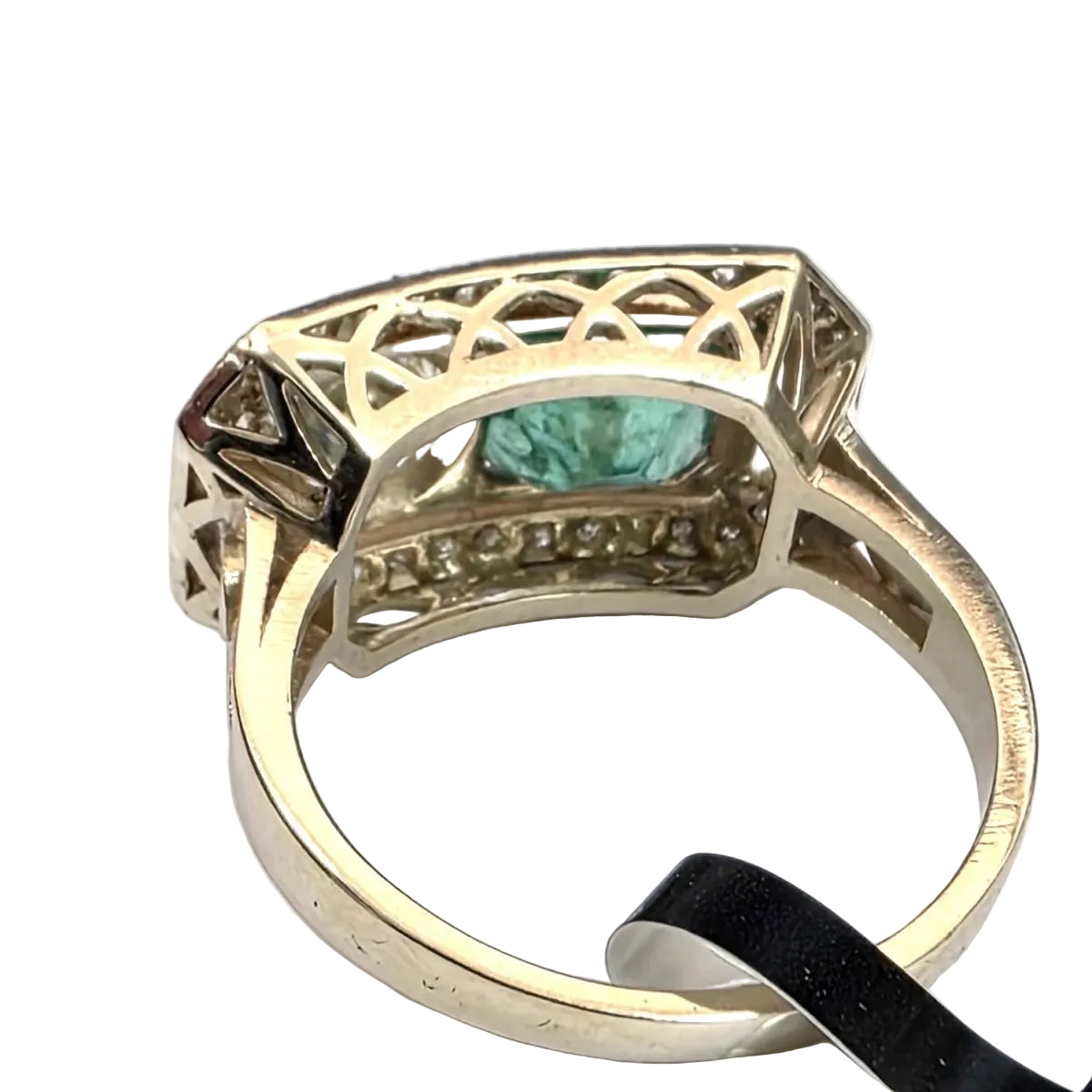 Bague Toi & Moi en or jaune, émeraude et diamants - Castafiore