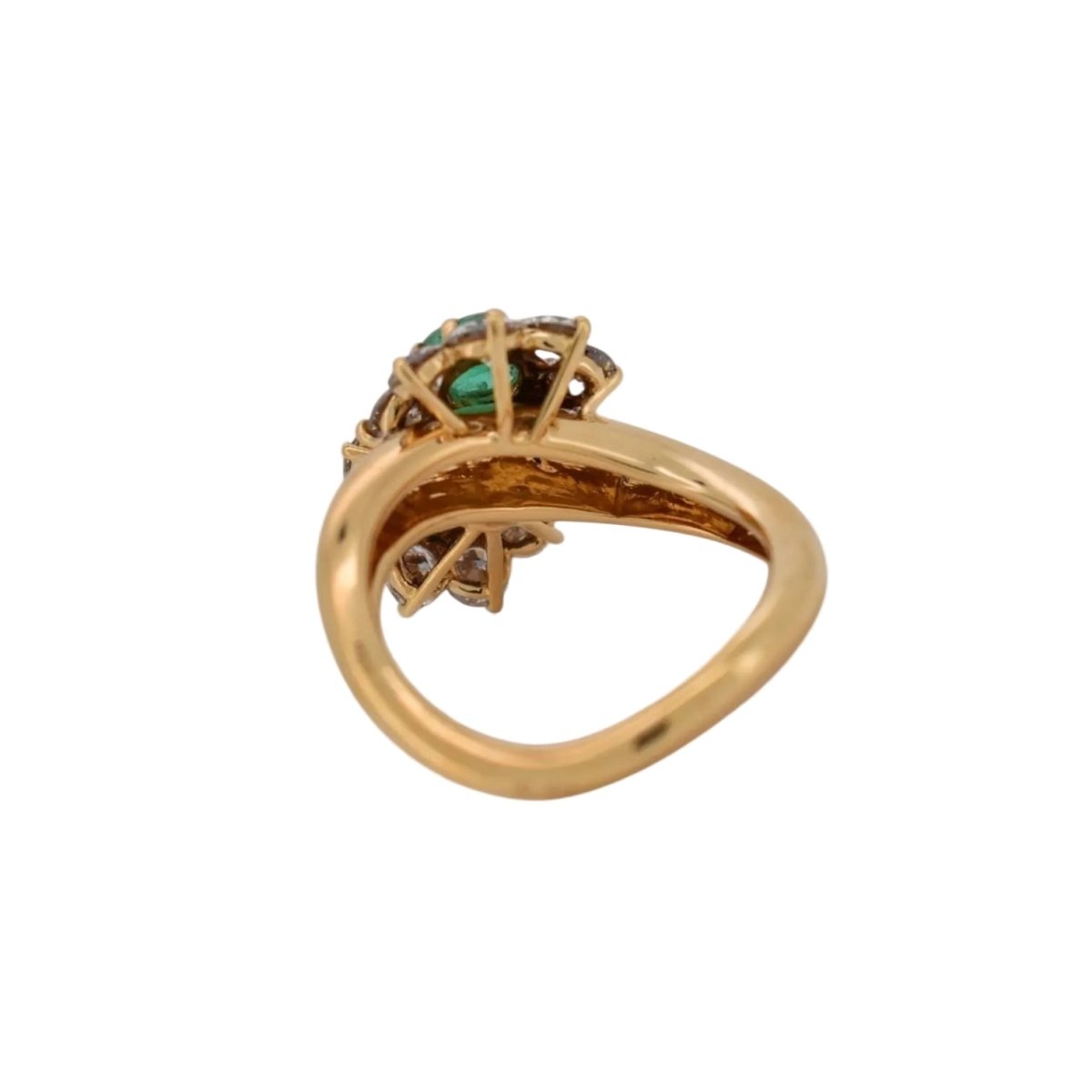 Bague Toi & Moi en or jaune, émeraude, saphir et diamants - Castafiore